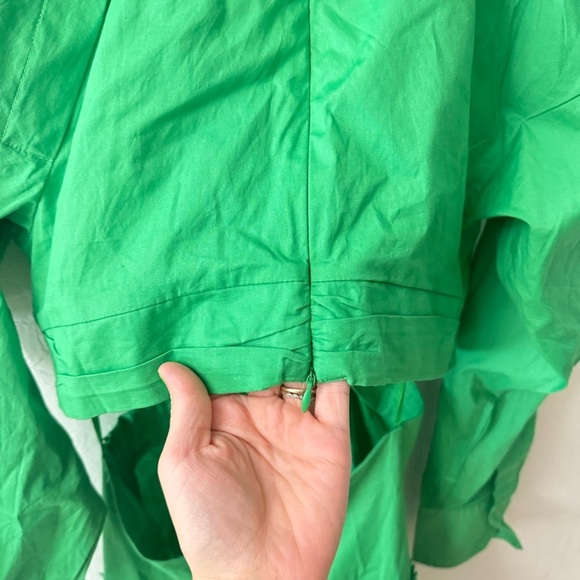 Jason Wu Green Cutout Waist Twist Long Sleeve Mini Tiered Dress XS - Picture 8 of 11